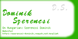 dominik szerencsi business card